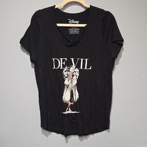 Disney Black Cruella De Vil Graphic Tee